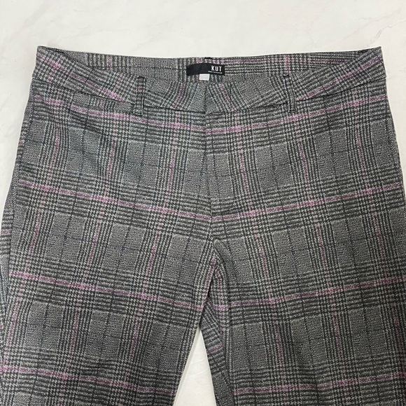 KUT From The Kloth Gray Purple Plaid Pants Size 16 - Picture 3 of 7